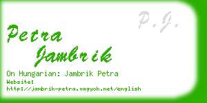 petra jambrik business card